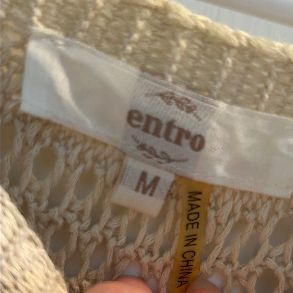 Entro Beige Crochet Layered Tunic - Picture 5 of 8